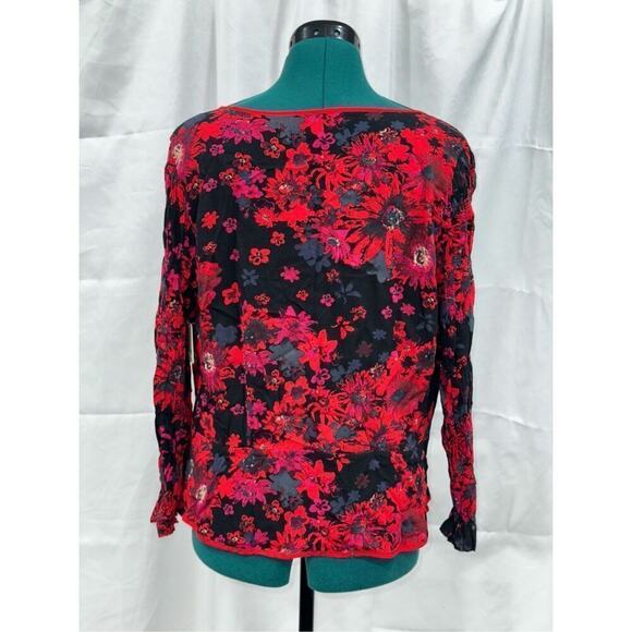 Free People Red Floral Tie Front Cardigan | Sz M, NWT - Picture 5 of 8